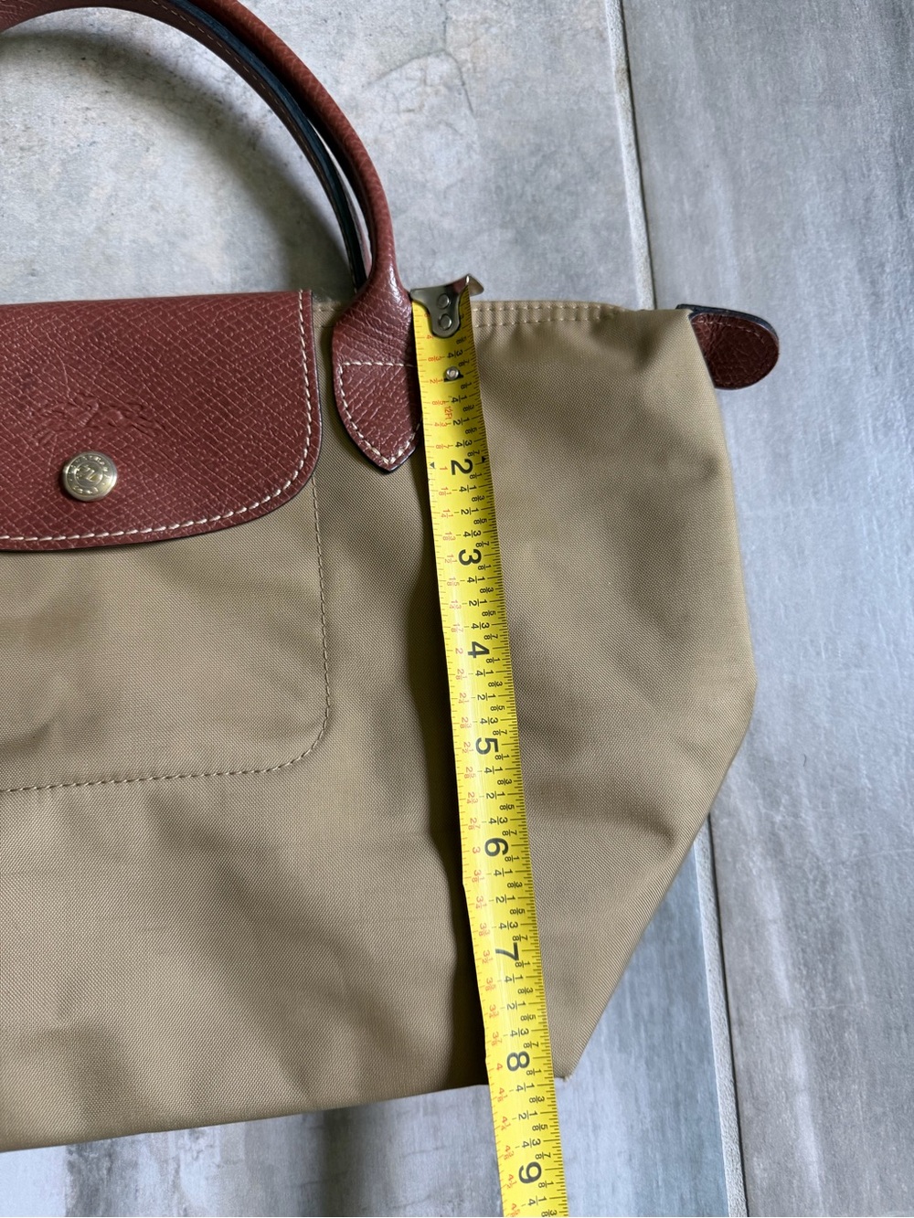 LONGCHAMP Le Pliage S Handbag Olive Short Handle Tote - Picture 4 of 9